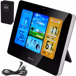 Trådløs værstasjon med utendørssensor – LCD og værmelding