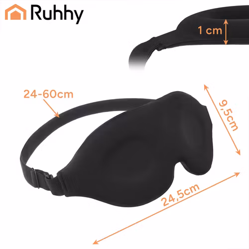 Sovmask 3D RUHHY – 100% Mörkläggning & Memory Foam