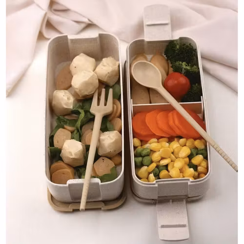 Lunchbox 2-i-1 med Bestick – Matlåda 750 ml