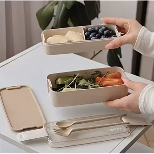 Lunchbox 2-i-1 med Bestick – Matlåda 750 ml