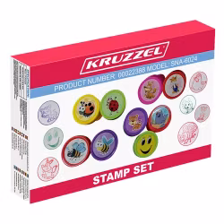 Stämpelset Barn 60 st – Djur & Emojis i Färg