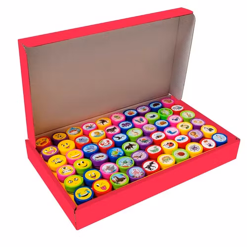 Stämpelset Barn 60 st – Djur & Emojis i Färg