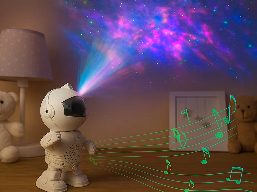 Stjärnprojektor Astronaut – Nattlampa med Bluetooth & Fjärrkontroll