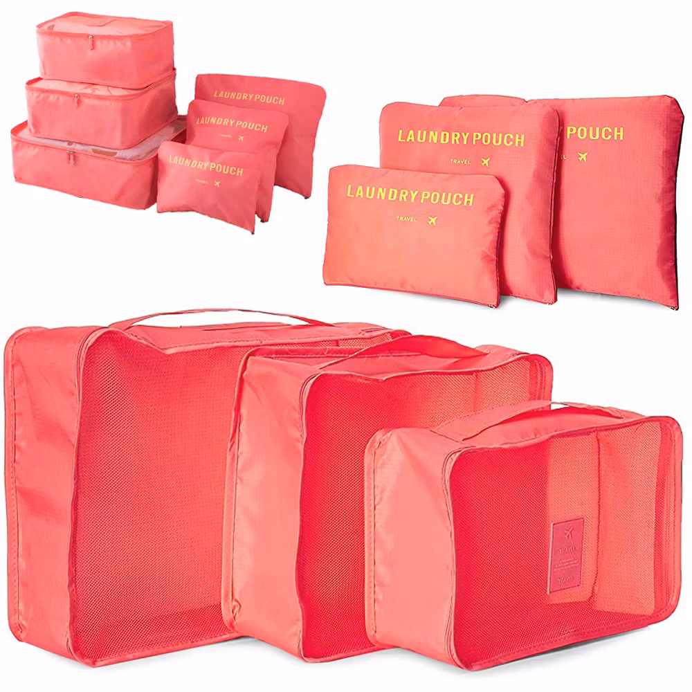 Reseorganizers 6-pack Salmon – Packpåsar Resväska
