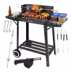 Kolgrill med lock & rotisserie