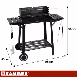 Kolgrill med lock & rotisserie