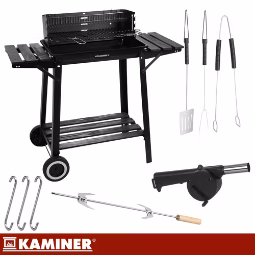 Kolgrill med lock & rotisserie