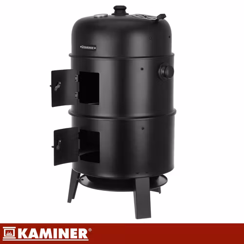 Kolgrill med smoker 3-i-1 – KAMINER grill med termometer och rökfunktion