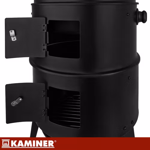 Kolgrill med smoker 3-i-1 – KAMINER grill med termometer och rökfunktion