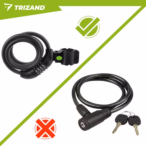 Cykellås 120 cm med kod – TRIZAND kabel 13,5 mm