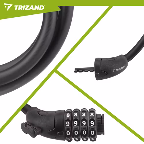 Cykellås 120 cm med kod – TRIZAND kabel 13,5 mm