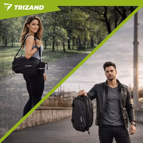 Cykelväska pakethållare 10L – TRIZAND vattentät med reflexer