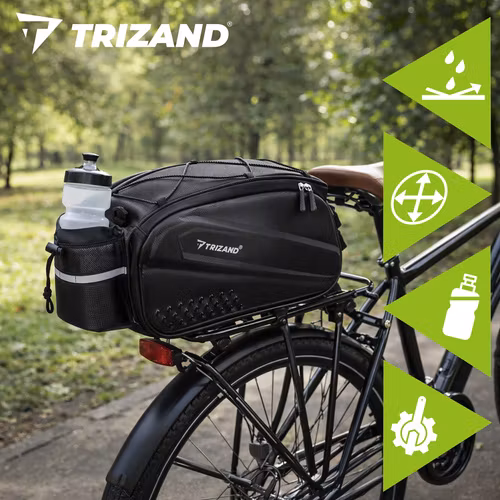Cykelväska pakethållare 10L – TRIZAND vattentät med reflexer
