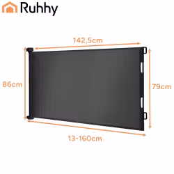 Retractable safety gate 160 cm – roller gate for children & pets