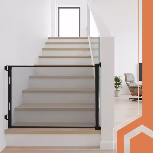 Utdragbar säkerhetsgrind 160 cm – rullgrind för barn & husdjur