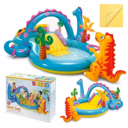 Dinoland vattenlekcenter – barnpool med rutschkana