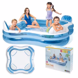 Familiebasseng med seter 229 cm - oppblåsbart basseng 882L - Intex