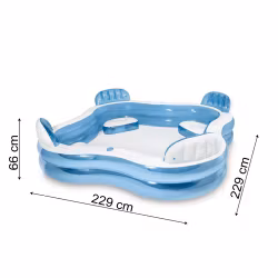 Familiebasseng med seter 229 cm - oppblåsbart basseng 882L - Intex