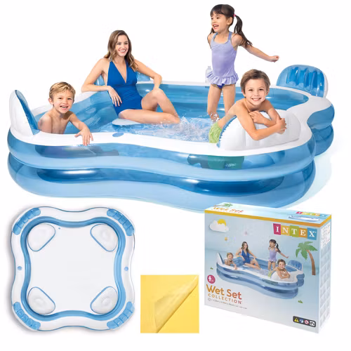 Familjepool med säten 229 cm – uppblåsbar pool 882L -Intex