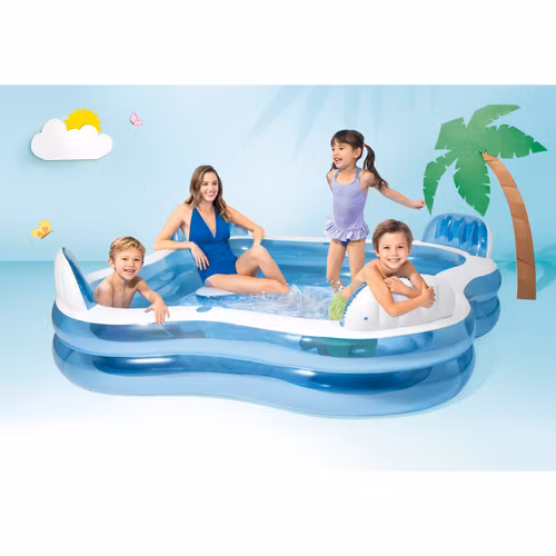 Familjepool med säten 229 cm – uppblåsbar pool 882L -Intex