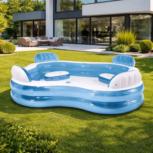 Familjepool med säten 229 cm – uppblåsbar pool 882L -Intex