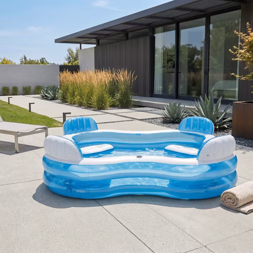 Familjepool med säten 229 cm – uppblåsbar pool 882L -Intex