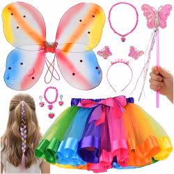 Fjärilskostym barn – maskeradset med vingar & kjol