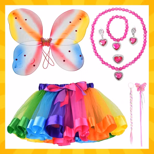 Fjärilskostym barn – maskeradset med vingar & kjol