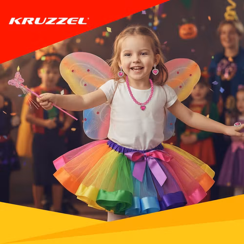 Fjärilskostym barn – maskeradset med vingar & kjol
