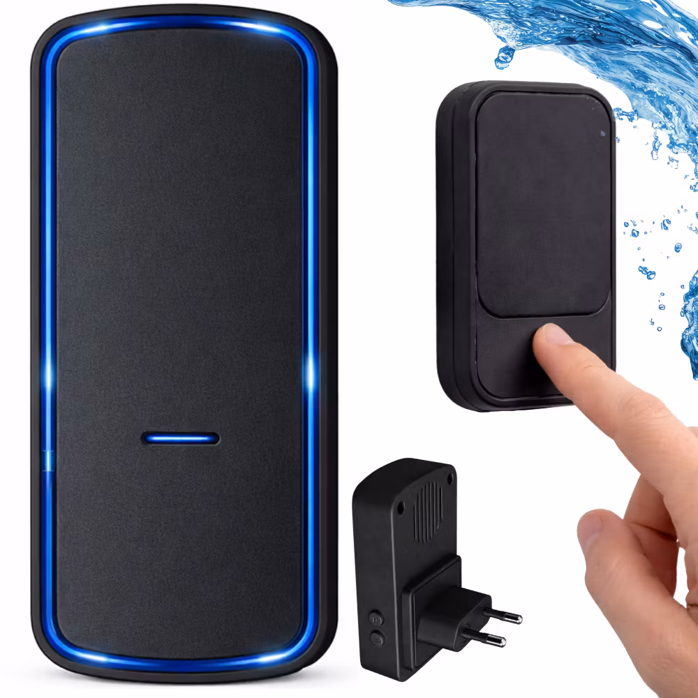 Trådløs dørklokke uden batteri – kinetisk 130 m vandtæt