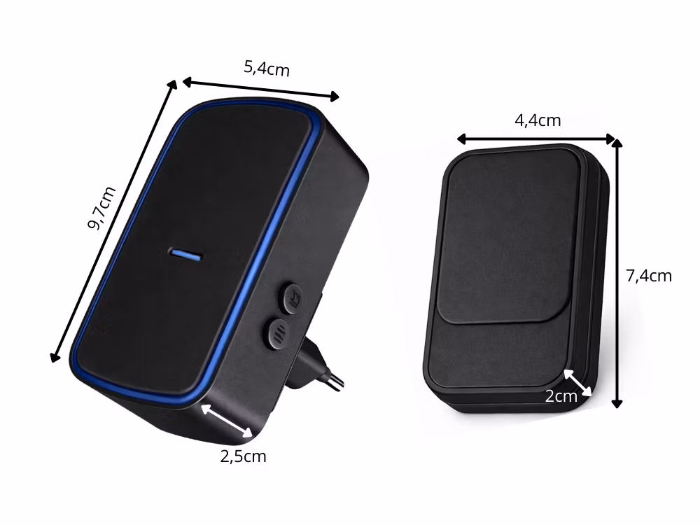 Trådløs dørklokke uden batteri – kinetisk 130 m vandtæt