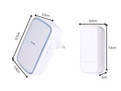 Trådløs ringeklokke uten batteri hvit – kinetisk 130 m IP68