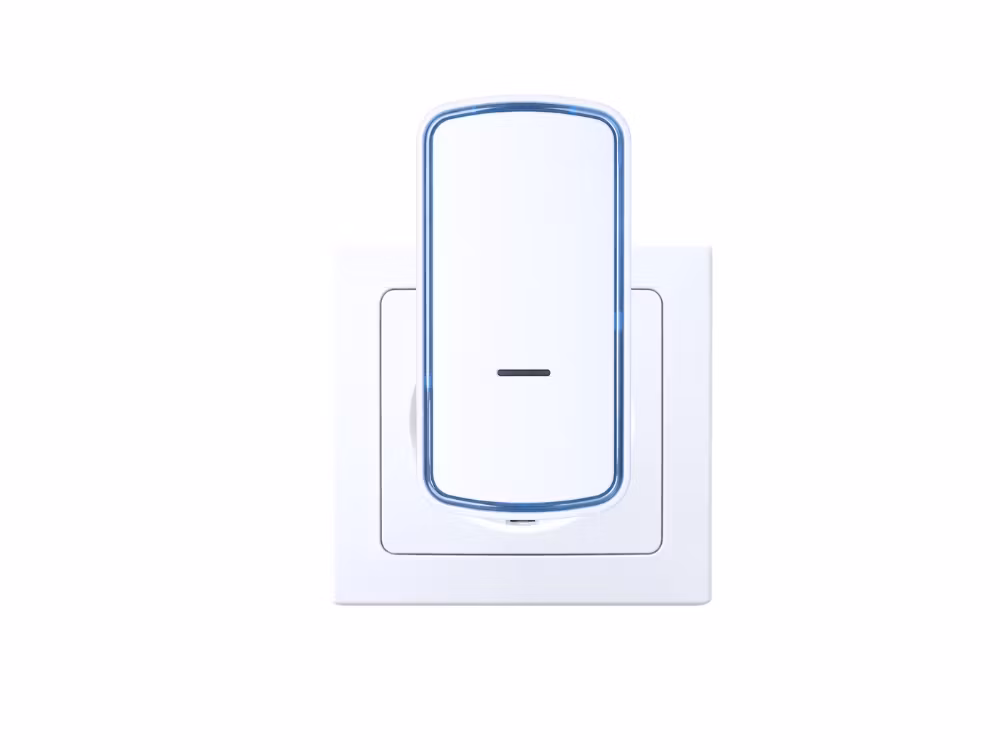Wireless doorbell without battery white – kinetic 130 m IP68