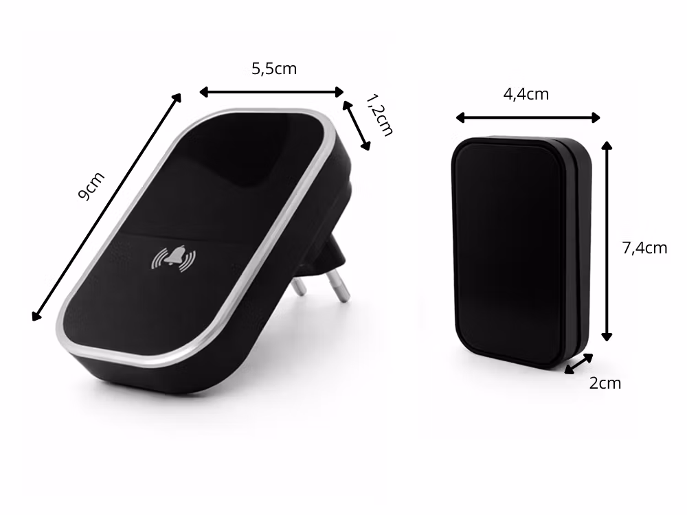 Wireless doorbell without battery – 130 m IP68 waterproof