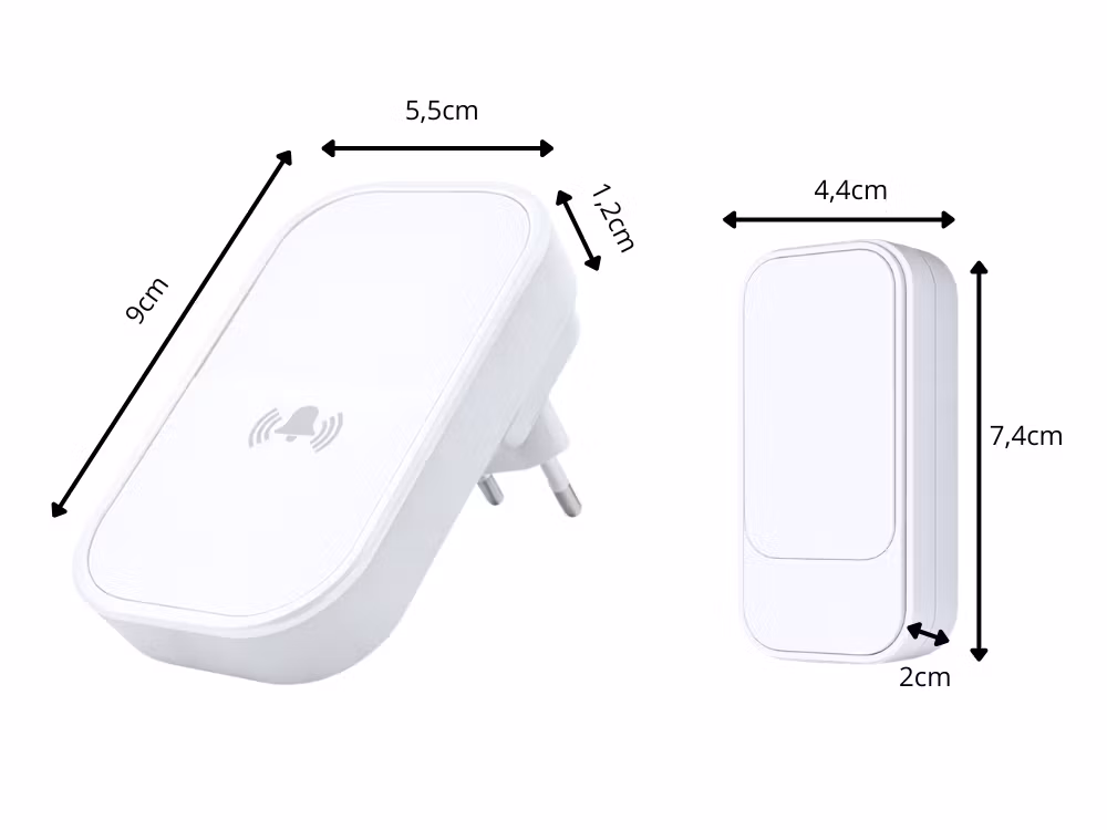 Wireless doorbell white without battery – 130 m IP68
