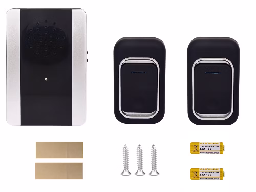 Trådløs ringeklokke 300 m – 2 knapper vanntett