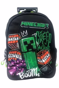 Minecraft rullande skolväska 46 cm – ryggsäck med hjul
