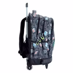 Minecraft rullande skolväska 46 cm – grå ryggsäck med hjul