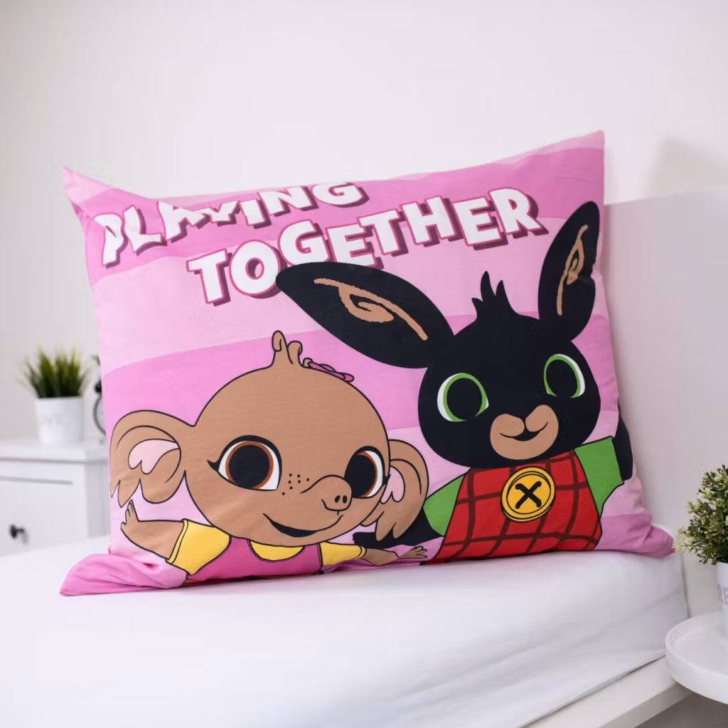 Bing bäddset 140x200 cm – Playing Together rosa bomull