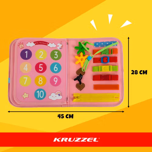 Montessori sensorisk bok barn – Kruzzel aktivitetsbok 7-i-1