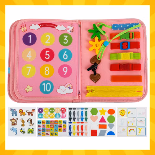 Montessori sensorisk bok barn – Kruzzel aktivitetsbok 7-i-1