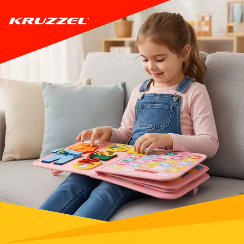 Montessori sensorisk bok barn – Kruzzel aktivitetsbok 7-i-1