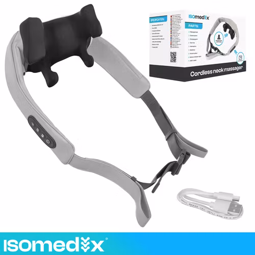 Shiatsu nackmassageapparat trådlös – Isomedix med värme USB-C