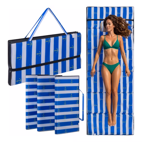 Strandmatta XXL 1 cm – vikbar vattentät campingmatta