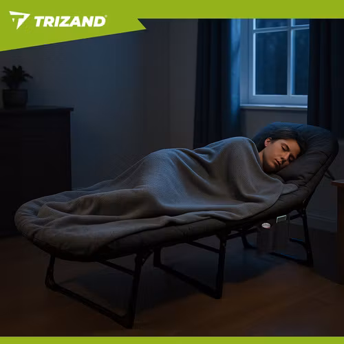 Campingbädd hopfällbar med madrass – 150 kg