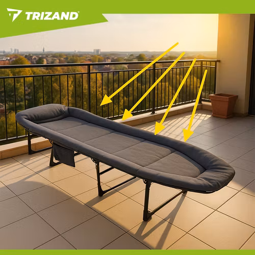 Campingbädd hopfällbar med madrass – 150 kg