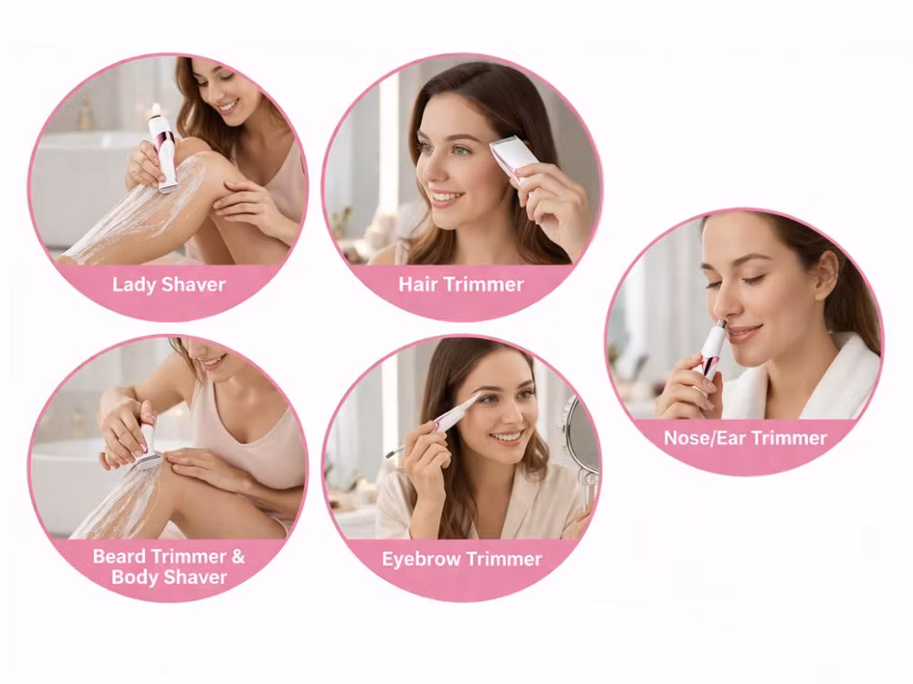 5-i-1 epilator dam – trimmer kropp, ansikte & bikini USB