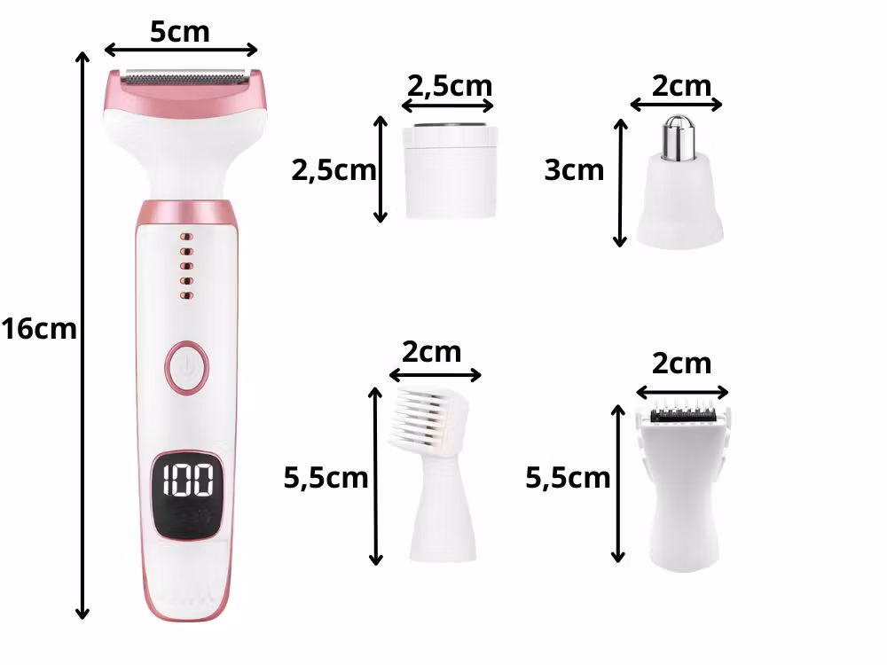 5-i-1 epilator dam – trimmer kropp, ansikte & bikini USB