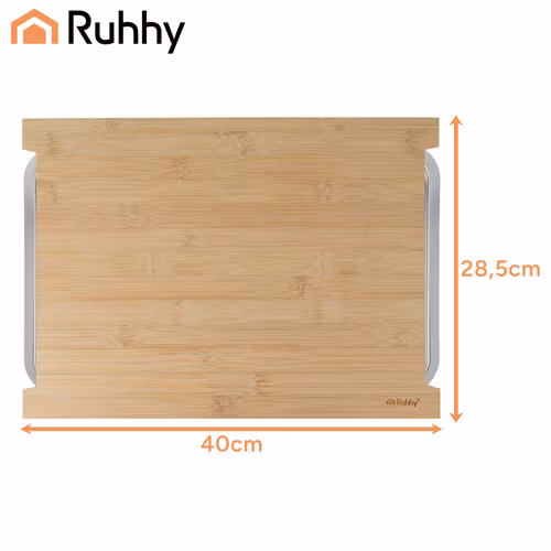 Skärbräda bambu med behållare – köksbräda