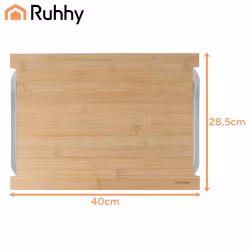 Skärbräda bambu med behållare – köksbräda